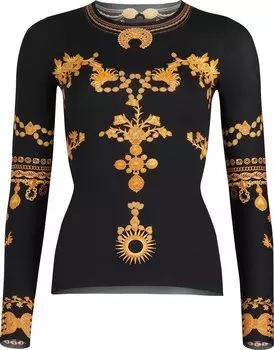 Топ Marine Serre Ornament Moon Top 'Placed Ornament Jewelry', черный