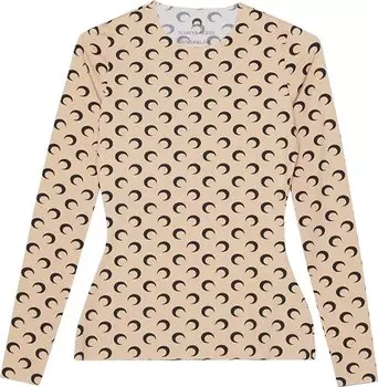 Топ Marine Serre Regenerated Second Skin Top 'Tan/Black', черный