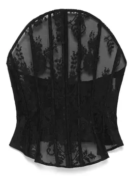 Топ MARKGONG cotton-blend corset top, черный