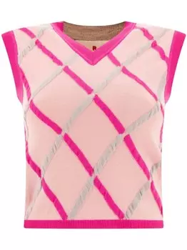 Топ Marni с ромбовидным узором, розовый