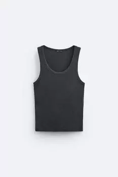 Топ-маска в ребрицу ZARA, темный антрацит