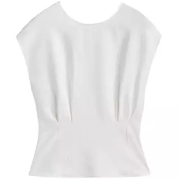 Топ Massimo Dutti Darted Waist, кремовый