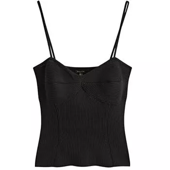 Топ Massimo Dutti Ribbed, черный