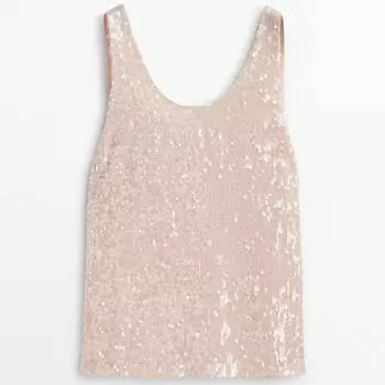 Топ Massimo Dutti Sequinned, розовый