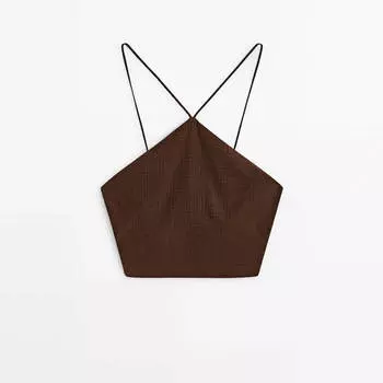 Топ Massimo Dutti Textured Strappy - Studio, коричневый