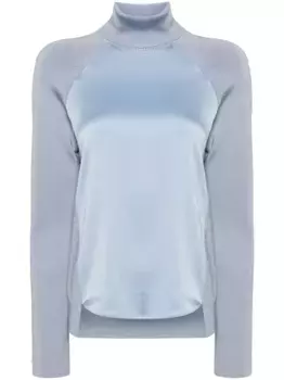 Топ Mateo с высоким воротником и вставками Simkhai, синий