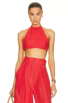 Топ Matthew Bruch Tie Halter Crop, красный