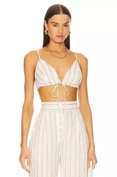 Топ MATTHEW BRUCH Triangle Tie Front Crop, цвет Natural Striped