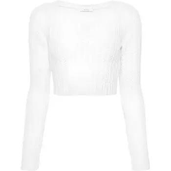 Топ Max Mara с V-образным вырезом и длинными рукавами MaxMara, белый