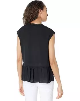 Топ Max Studio Crepe Sleeveless V-Neck Top, черный