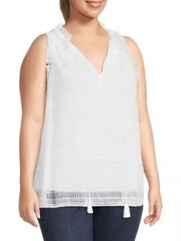 Топ Max Studio сетчатый без рукавов с каплевидным вырезом, белый