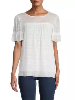 Топ Max Studio сетчатый кружевной, белый