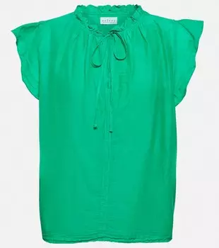 Топ Melanie из хлопка и шелковой вуали VELVET, зеленый
