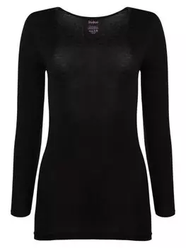 Топ Memoi с круглым вырезом и длинными рукавами, черный