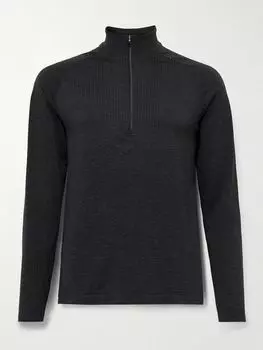 Топ Metal Vent Tech 2.5 Slim-Fit из эластичного джерси с полумолнией LULULEMON, серый