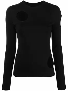 Топ Meteor с длинными рукавами Off-White, черный