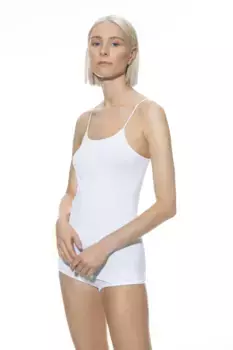 Топ Mey спагетти "EMOTION", без громоздких боковых швов, белый