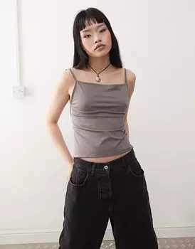 Топ Micha cami с открытой спиной из молочного меха Weekday