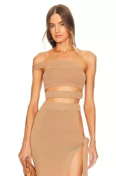 Топ Michael Costello x REVOLVE Michelle Cut out Knit, цвет Coffee