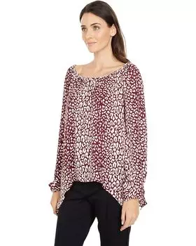 Топ Michael Kors 70s Baby Cat Hank Top, цвет Dark Ruby