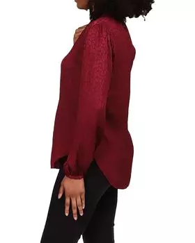 Топ Michael Kors Cheetah Plisse Jacquard Top, цвет Dark Ruby