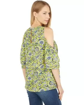 Топ Michael Kors Fleur Ruffle Top, цвет Sunflower