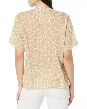 Топ Michael Kors Giraffe Grommet Neck Top, хаки