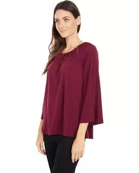 Топ Michael Kors Keyhole Peasant Top, цвет Dark Ruby