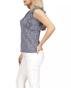 Топ Michael Kors Mini Palm Combo Cascade Top, цвет Midnight Blue