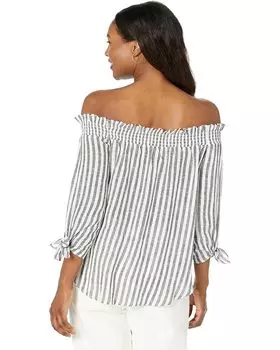 Топ Michael Kors Off-the-Shoulder Stripe Top, черный
