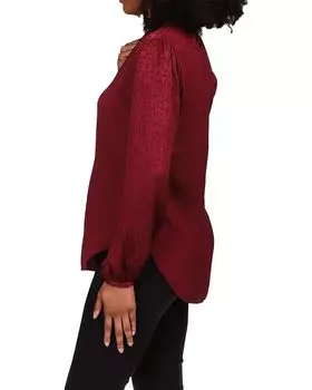 Топ Michael Kors Petite Cheetah Plisse Jacquard Top, цвет Dark Ruby