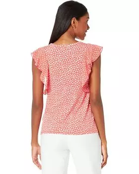 Топ Michael Kors Petite Minipalm Combo Cascade Top, цвет Sangria