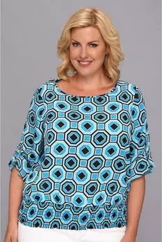 Топ Michael Kors Plus Size D-ring Kimono Top, цвет Summer Blue