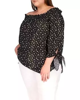 Топ Michael Kors Plus Size Off Shoulder Top, хаки