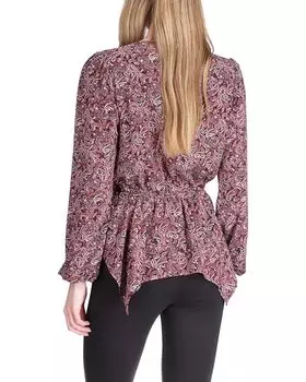 Топ Michael Kors Pop Lux Paisley Wrap Top, цвет Royal Pink