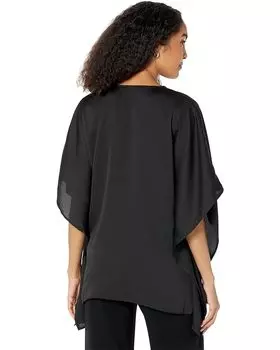 Топ Michael Kors Satin Hank Hem Ring Top, черный