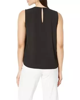 Топ Michael Kors Solid Crepe Wrap Top, черный