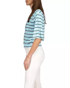 Топ Michael Kors Stripe Kimono Top, цвет Nassau Teal