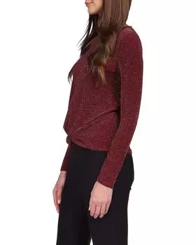 Топ Michael Kors Twist Hem Long Sleeve Top, цвет Dark Ruby