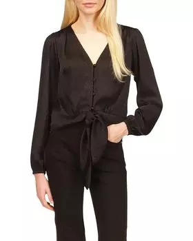 Топ MICHAEL Michael Kors Animal Jacquard Crop Tie, черный