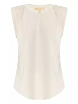 Топ Michael Michael Kors padded-shoulder top, нейтральный