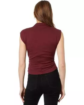 Топ Michael Stars Amara Mock Neck Powershoulder Top, цвет Boysenberry