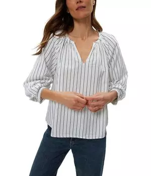 Топ Michael Stars Cleo Notch Neck Top, цвет Navy Stripe