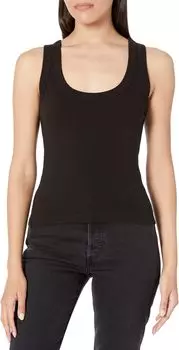 Топ Michael Stars Elodie Cropped Scoop Neck Tank, черный