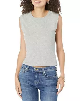 Топ Michael Stars Johnnie Cropped Crew Neck Tank w/Rib Trim, цвет Heather Grey