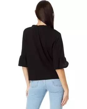 Топ Michael Stars Nia Flutter Sleeve Top, черный