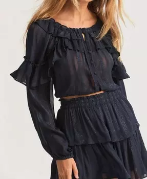 Топ Midnight с рюшами LoveShackFancy