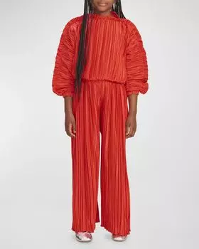 Топ Mila в рубчик с пышными рукавами для девочек, размер 4–12 Cult Gaia, цвет Lollipop