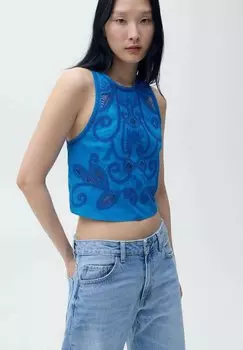 Топ MILLY - Blouse Mango, темно-синий