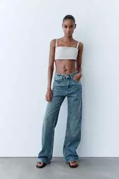 Топ мини-размера на лемках Zara, камень